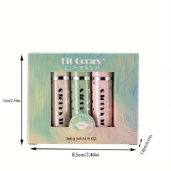 3pcs 4g Hydrating Lipstick Set - Temperature Changing Mint Lip Balm