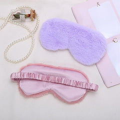 Solid Faux Silk Eye Mask Comfortable & Breathable Plush Eye Mask