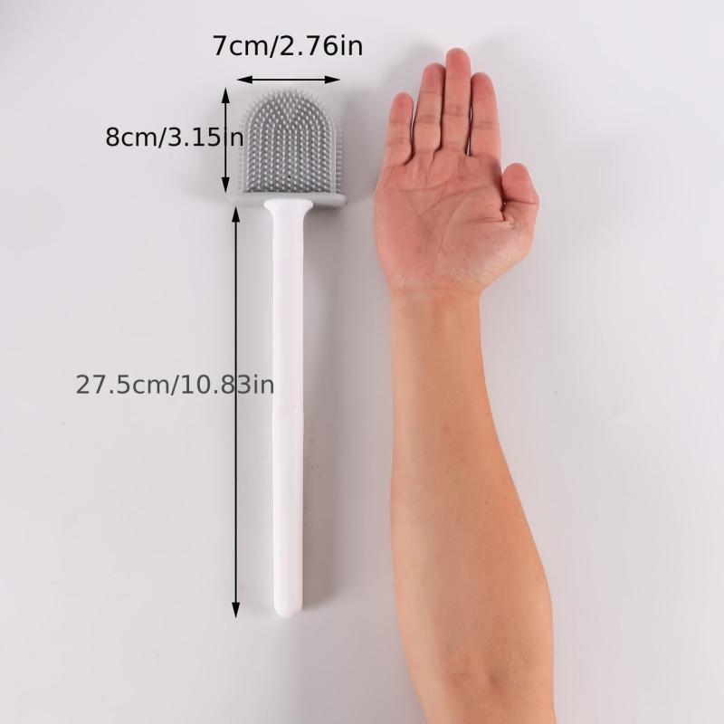 Toilet Brush Set Wall Mounted Silicone Brushes Anti Drip