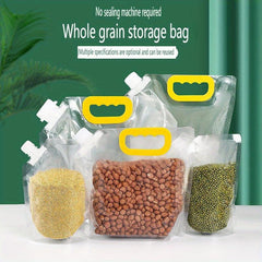 5pcs Grain Storage Bags for Rice Beans Food, Moisture-proof Portable Bag