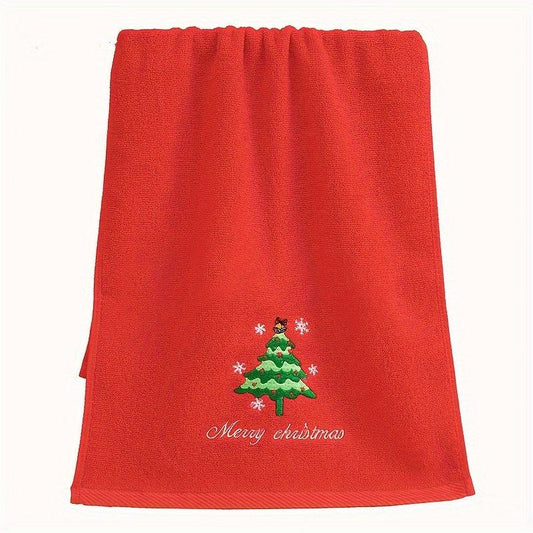 2pcs Christmas Embroidered Face Towel Hand Towel Absorbent Drying