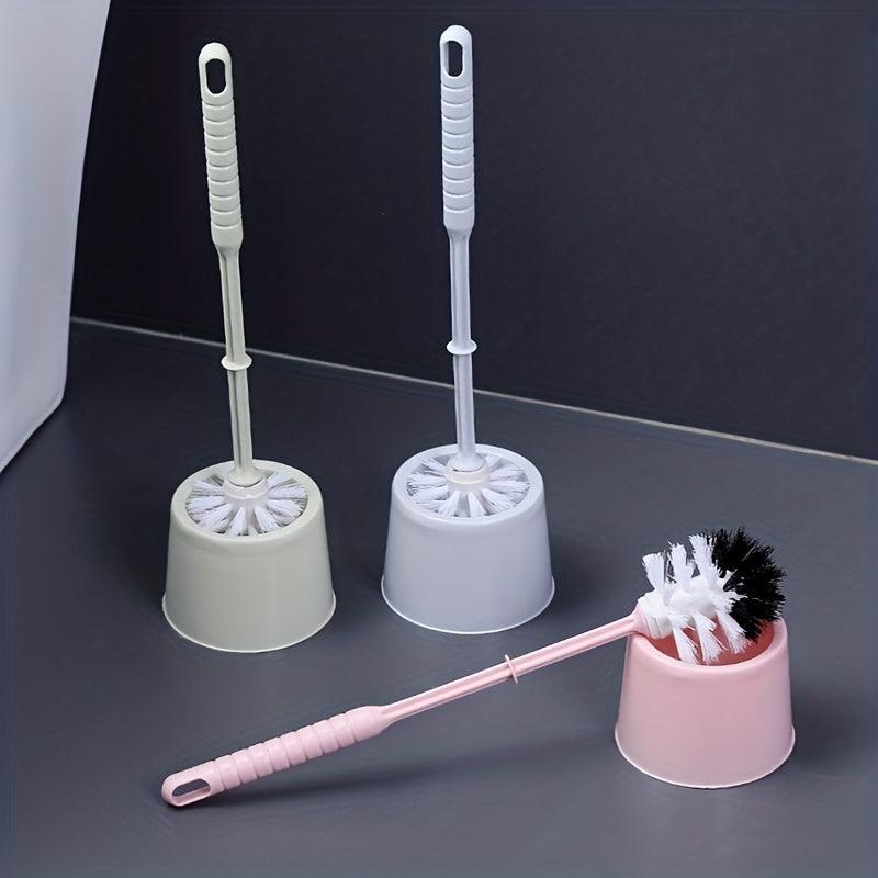 Toilet Brush With Holder Long Handle Flexible Bowl Cleaning No Dead Corner