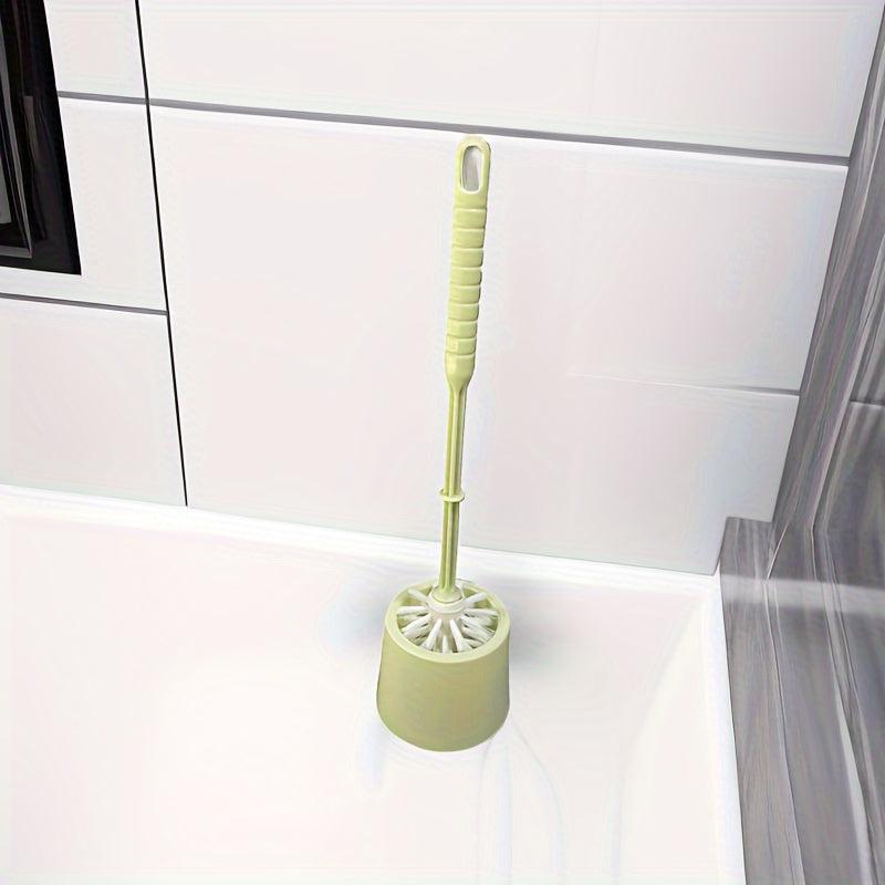 Toilet Brush With Holder Long Handle Flexible Bowl Cleaning No Dead Corner