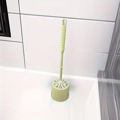 Toilet Brush With Holder Long Handle Flexible Bowl Cleaning No Dead Corner