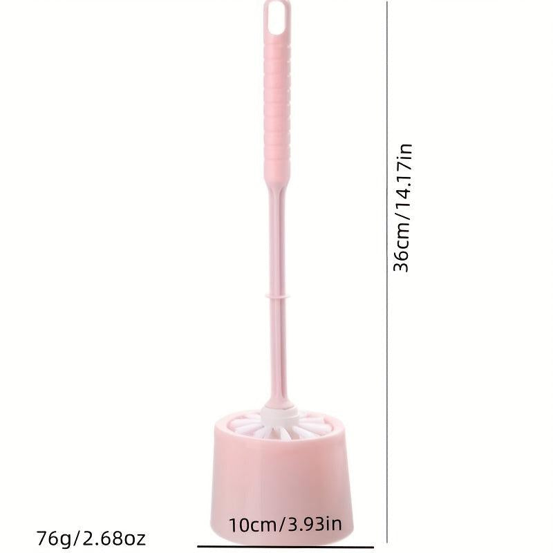 Toilet Brush With Holder Long Handle Flexible Bowl Cleaning No Dead Corner