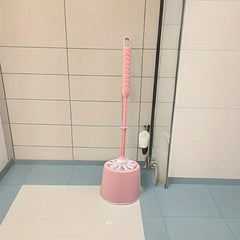 Toilet Brush With Holder Long Handle Flexible Bowl Cleaning No Dead Corner