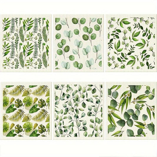 6pcs Swedish Kitchen Dish Cloths Multifunctional Cleaning Towel