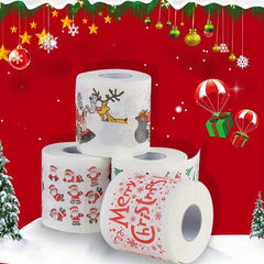 4pcs Christmas Print Roll Paper Decorations Merry Christmas Toilet Paper