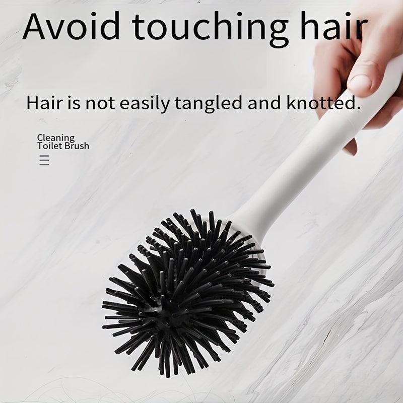 Toilet Brush Set Wall Mounted Handle Flexible Bowl Cleaning Brush
