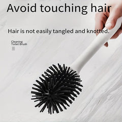 Toilet Brush Set Wall Mounted Handle Flexible Bowl Cleaning Brush