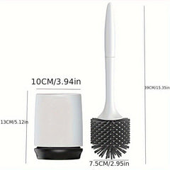 Toilet Brush Set Wall Mounted Handle Flexible Bowl Cleaning Brush