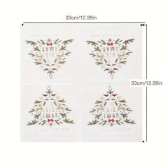 20pcs Christmas Tree Paper Napkins For Holiday Dinner Party