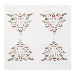 20pcs Christmas Tree Paper Napkins For Holiday Dinner Party