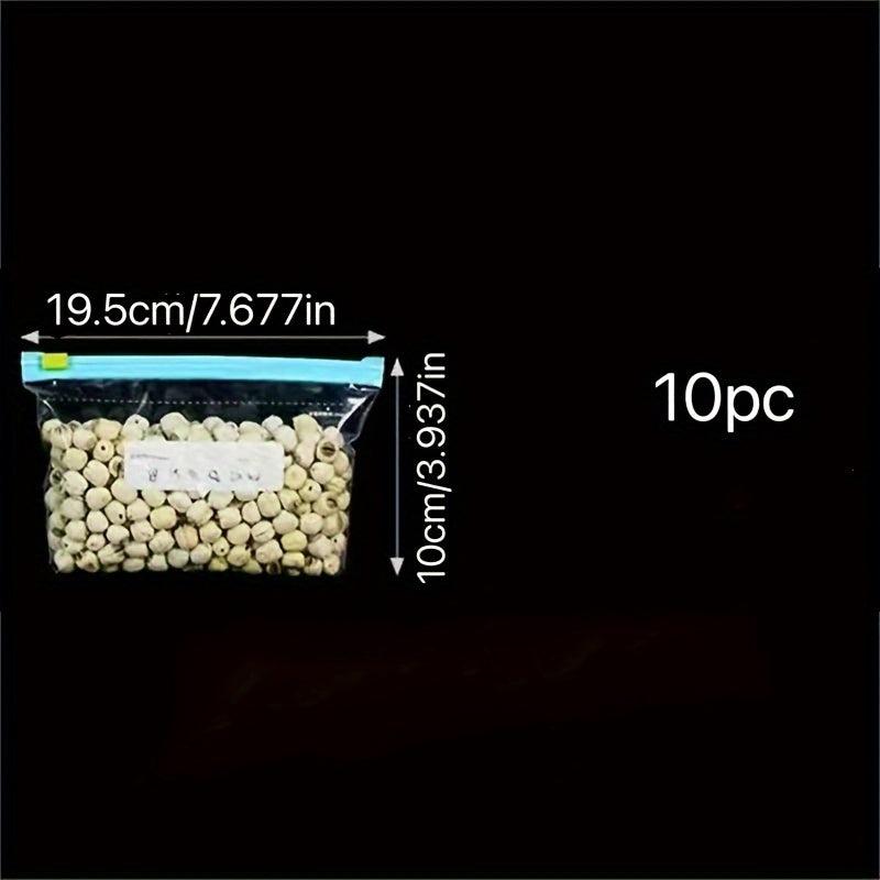 10pcs Clear Zip Bag Sealed Food Storage Leak Proof Containers