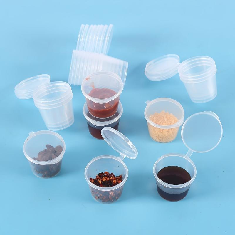20 Pcs 1oz Disposable Plastic Cups With Lids