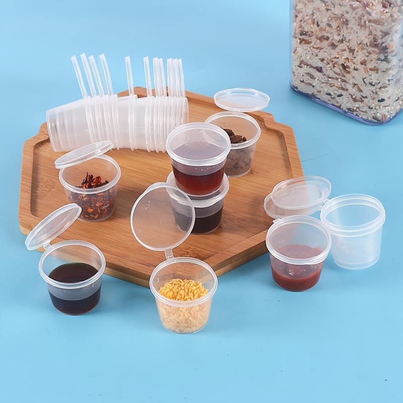 20 Pcs 1oz Disposable Plastic Cups With Lids