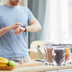 100pcs Resealable Mylar Bags for Snacks Grains Candy Cookies Nuts Tea & Coffee