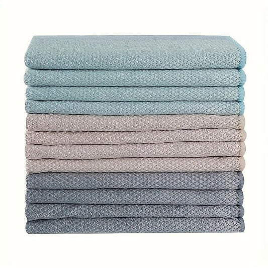 10pcs Fish Scale Glass Wiping Cloth Microfiber Cleaning Cloth