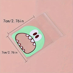 100pcs Cartoon Graphic Self Sealing Plastic Bags - Resealable Packaging Bag