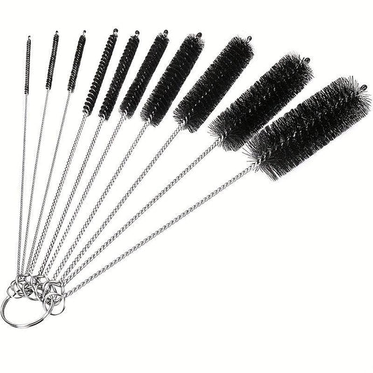 10pcs Bottle Cleaning Brushes Set - Nylon Tube Straw Cleaner