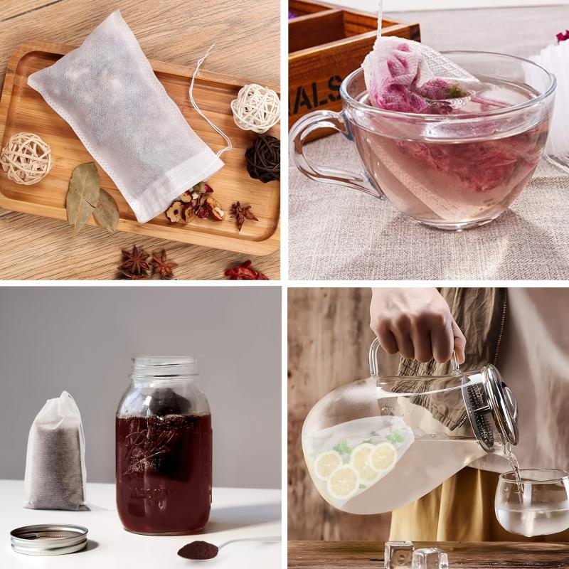 100pcs 200pcs Disposable Tea Filter Bags 4 6in 10 Safe Natural Tea Bags