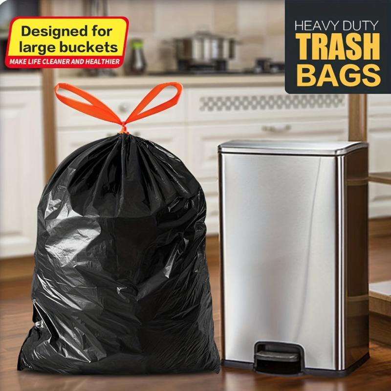 10pcs Extra Large Drawstring Garbage Bag Heavy Duty Disposable Garbage Bag