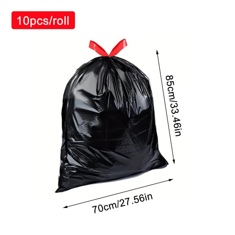10pcs Extra Large Drawstring Garbage Bag Heavy Duty Disposable Garbage Bag