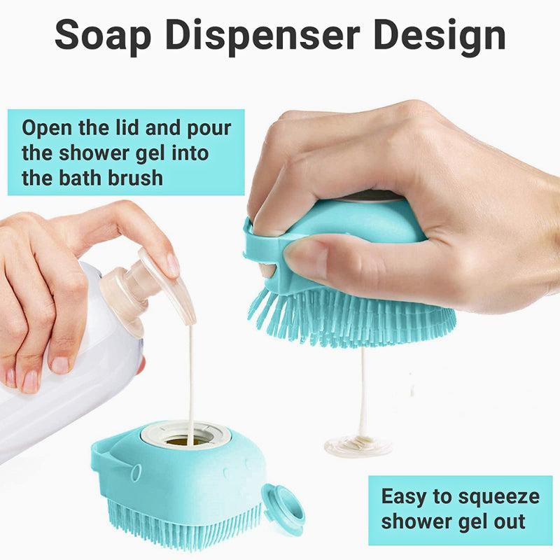 Silicone Body Brush with Shower Gel Dispenser for Exfoliation Massage