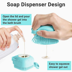 Silicone Body Brush with Shower Gel Dispenser for Exfoliation Massage