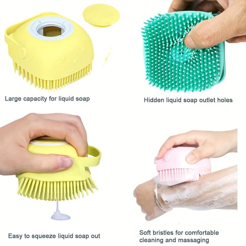 Silicone Body Brush with Shower Gel Dispenser for Exfoliation Massage