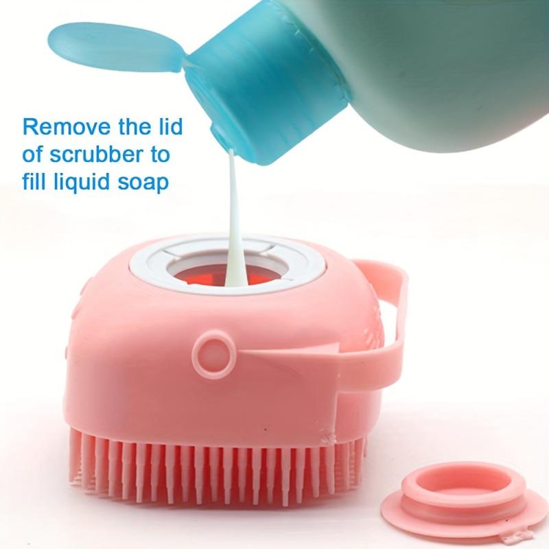 Silicone Body Brush with Shower Gel Dispenser for Exfoliation Massage