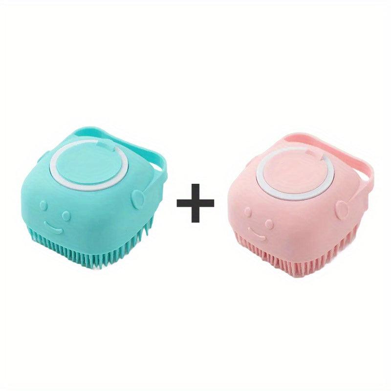Silicone Body Brush with Shower Gel Dispenser for Exfoliation Massage