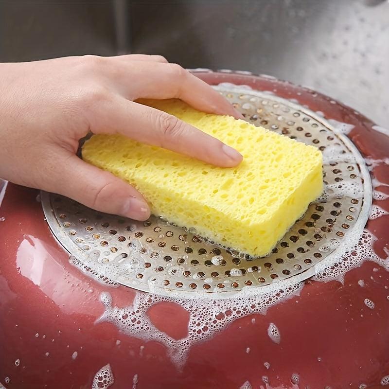 3pcs Wood Pulp Cleaning Sponge Scouring Pad For Household Kitchen