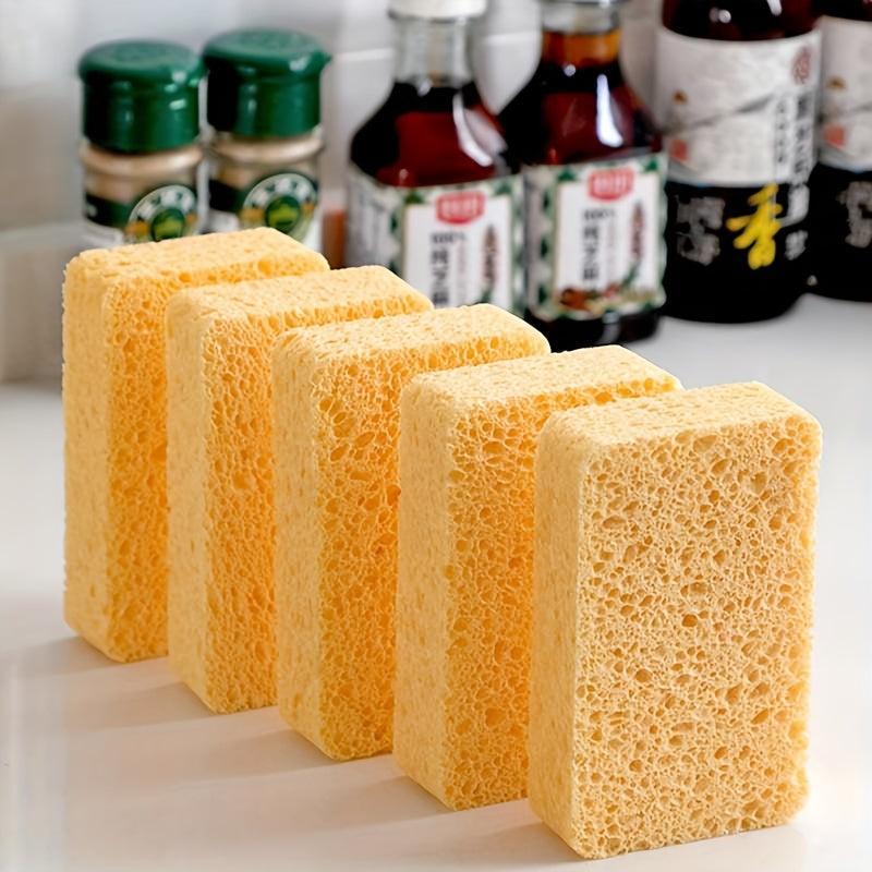 3pcs Wood Pulp Cleaning Sponge Scouring Pad For Household Kitchen