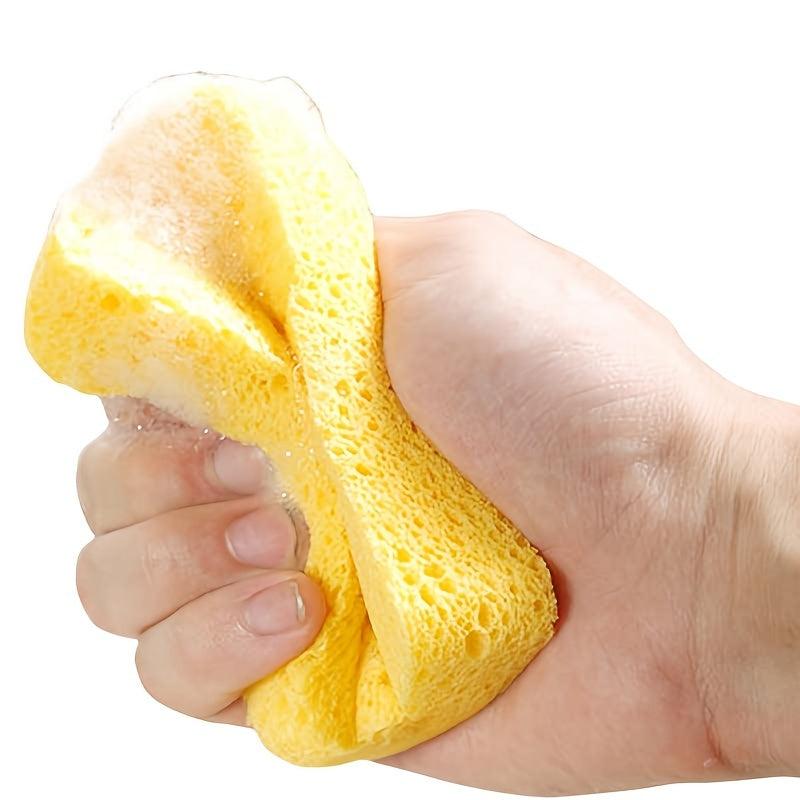 3pcs Wood Pulp Cleaning Sponge Scouring Pad For Household Kitchen
