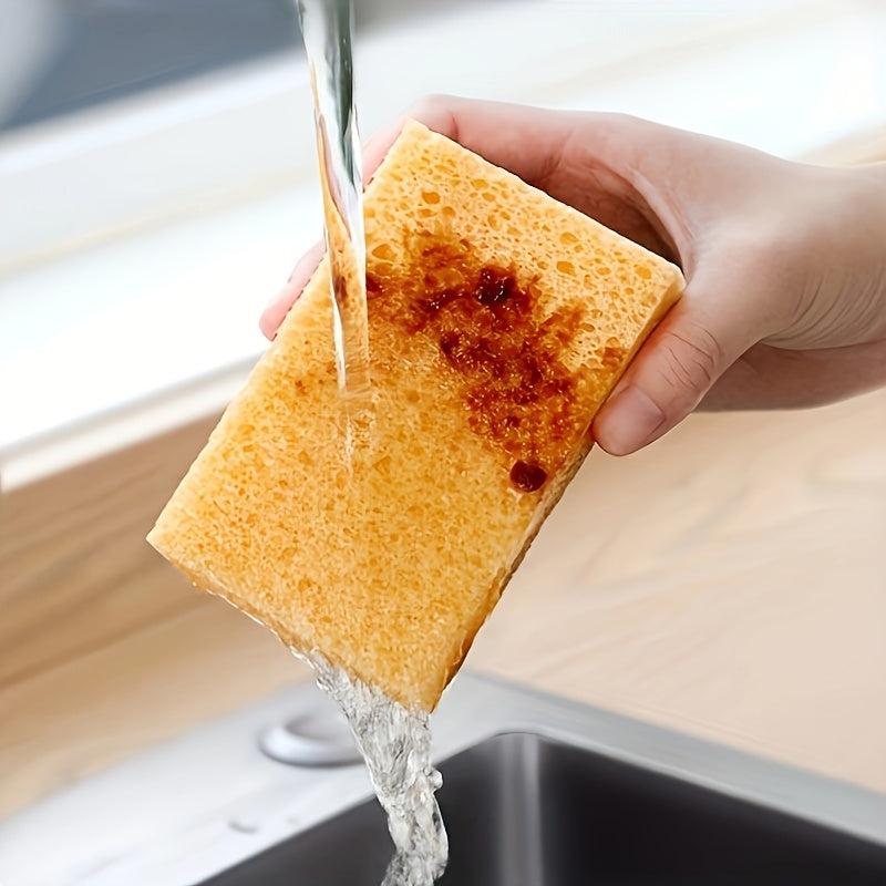 3pcs Wood Pulp Cleaning Sponge Scouring Pad For Household Kitchen