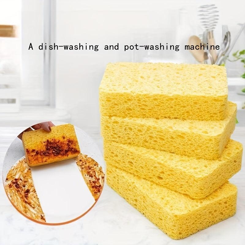 3pcs Wood Pulp Cleaning Sponge Scouring Pad For Household Kitchen