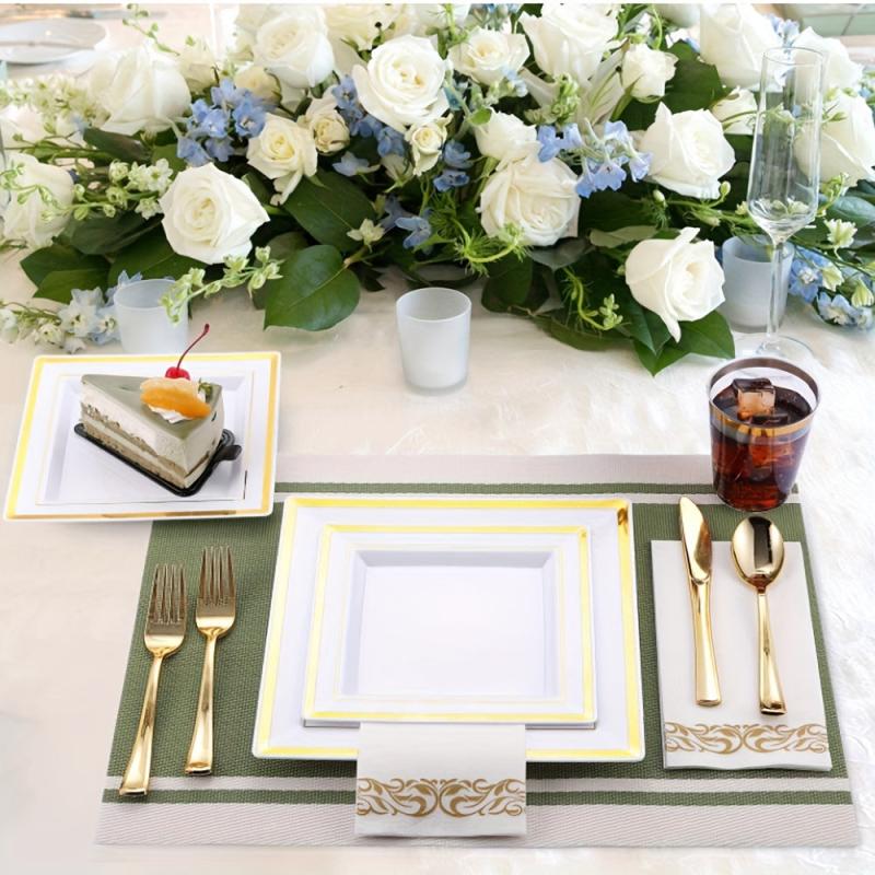 50 Pcs Disposable Guest Towels Soft & Absorbent Linen Feel Paper Hand Towels