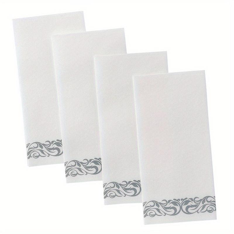 50 Pcs Disposable Guest Towels Soft & Absorbent Linen Feel Paper Hand Towels
