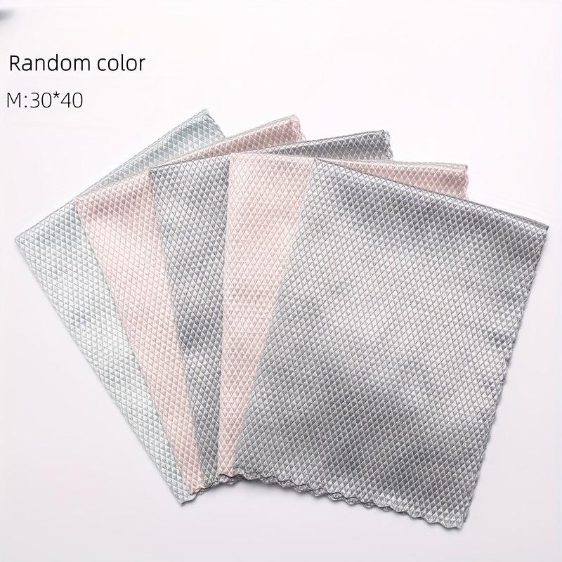 10pcs Fish Scale Glass Wiping Cloth Microfiber Housework Cleaning Kitchen Towel