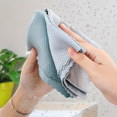 10pcs Fish Scale Glass Wiping Cloth Microfiber Housework Cleaning Kitchen Towel