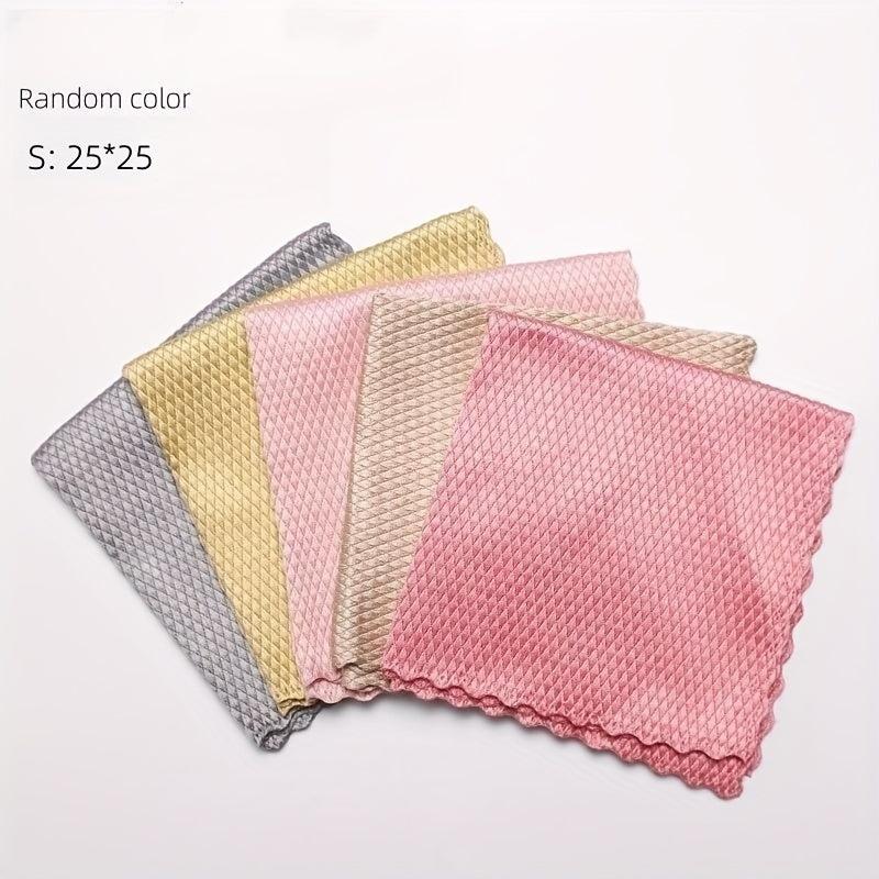 10pcs Fish Scale Glass Wiping Cloth Microfiber Housework Cleaning Kitchen Towel