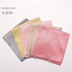 10pcs Fish Scale Glass Wiping Cloth Microfiber Housework Cleaning Kitchen Towel