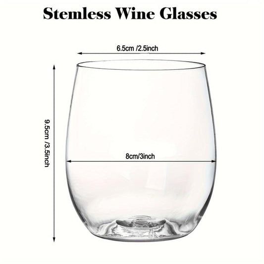 32Pcs Clear Disposable Stemless Wine Glasses, 12oz Unbreakable Plastic