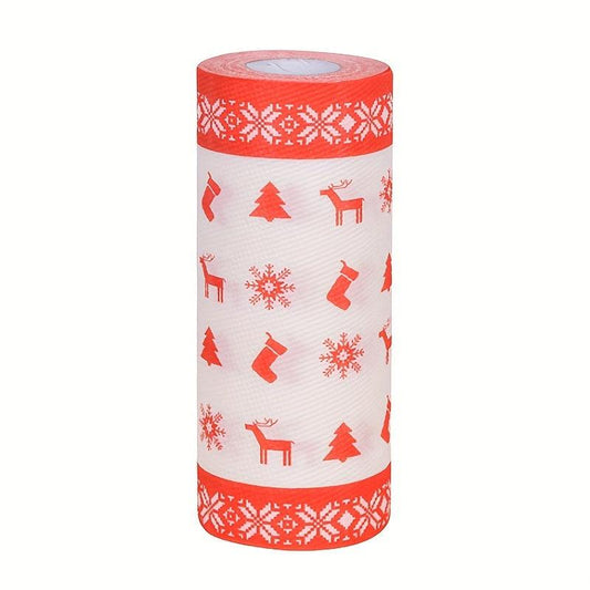 Christmas Printed Paper Towel 3 ply Roll 75sheets Kitchen Tissue Disposable
