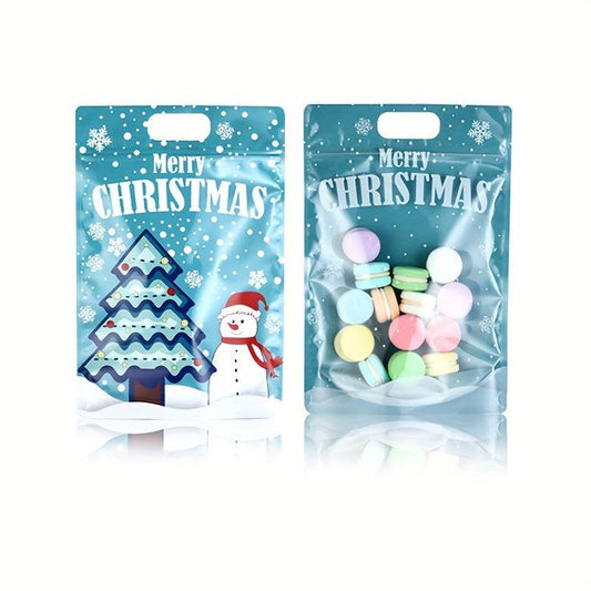Christmas Cartoon Plastic Ziplock Bag for Candy Chocolate Biscuit