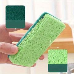 3pcs Multifunctional Cleaning Sponge Double Sided Scouring Pad For Household