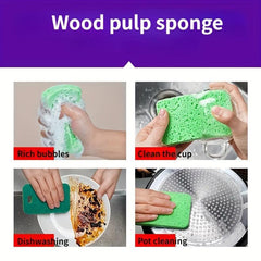 3pcs Multifunctional Cleaning Sponge Double Sided Scouring Pad For Household
