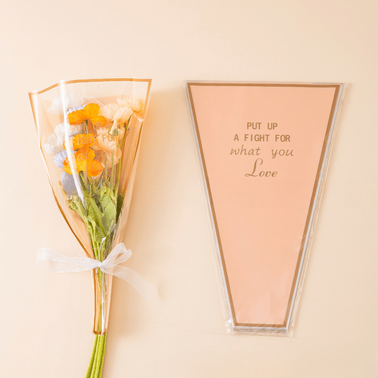 50pcs Single Rose Sleeve Packaging Plastic Flower Bags Bouquet Cellophane Wrap