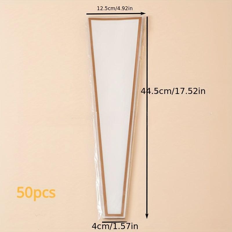 50pcs Single Rose Sleeve Packaging Plastic Flower Bags Bouquet Cellophane Wrap